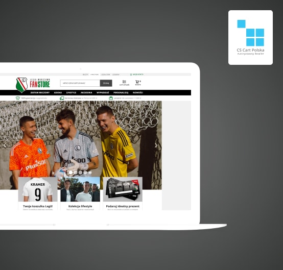 Oficjalny Sklep Kibica Legii Warszawa Ł3, gdzie oferowany jest bogaty wybór pamiątek, odzieży czy gadżetów związanych z klubem.